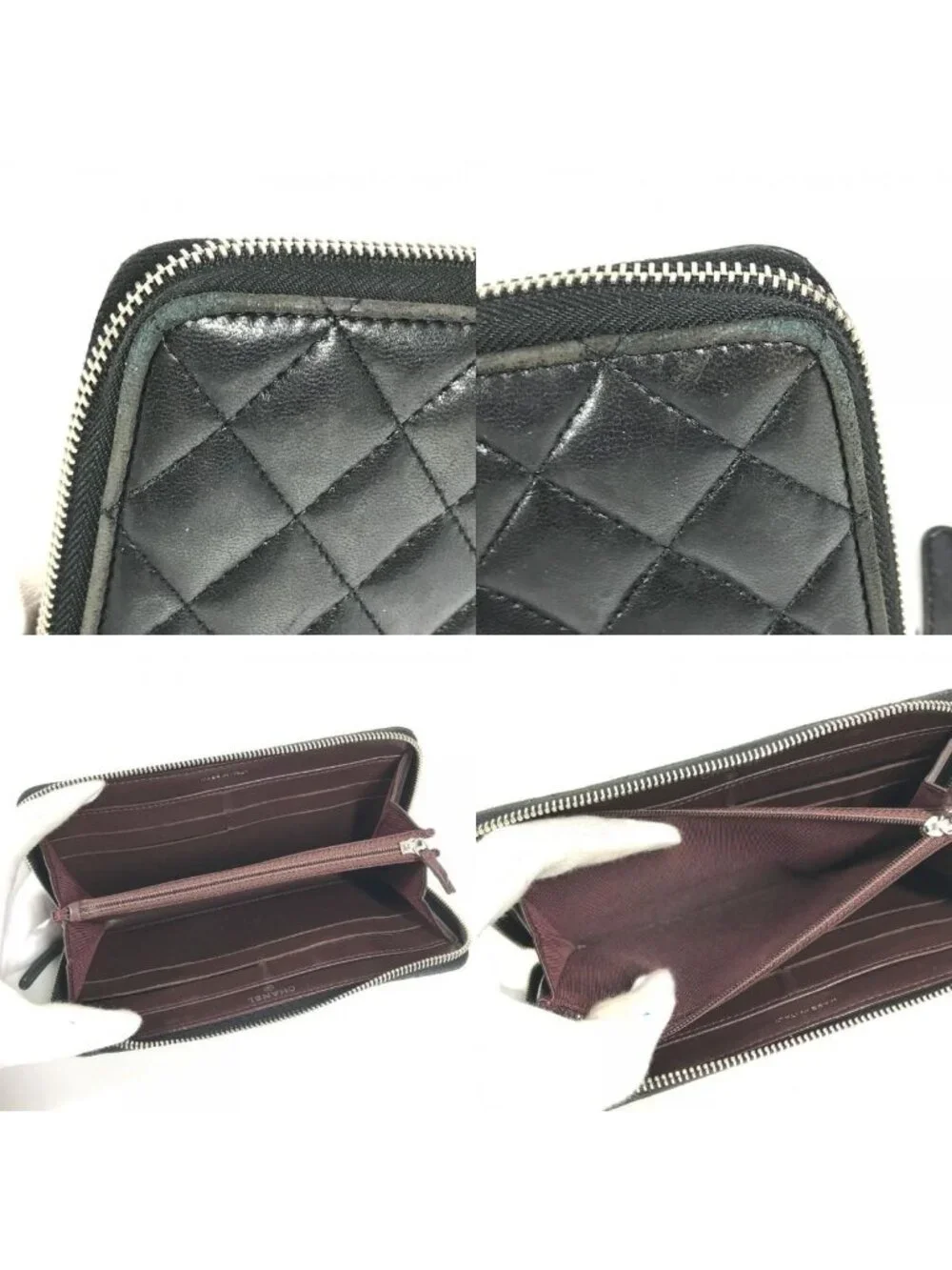 Chanel Wallet CC Logo Quilted Leather Black